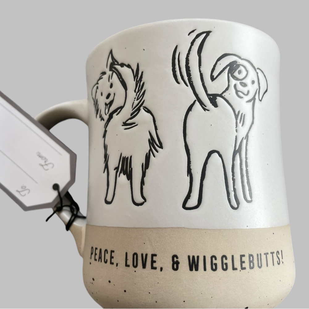 Dogs Peace Love Wiggle Butts Coffee Cup Mug Sheffield Home NEW - Picture 4 of 4